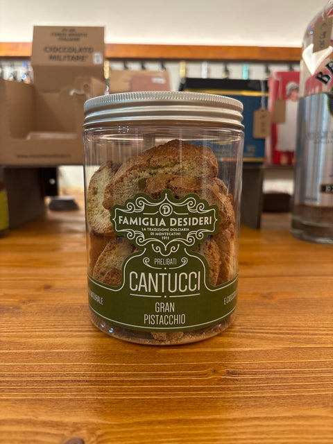 Famiglia Desideri - Cantucci di Prato Gran Pistacchio 300g Barattolo Dolci Famiglia Desideri