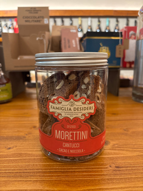 Famiglia Desideri - Cantucci di Prato Morettini Cacao e Nocciola 300g Barattolo Dolci Famiglia Desideri